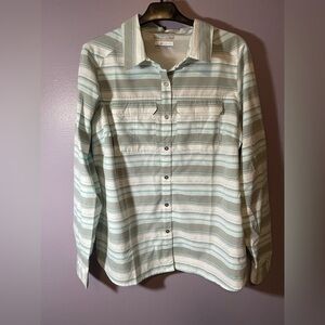Women’s Columbia Pilsner Peak Stripe Long Sleeve Athletic Shirt NWT